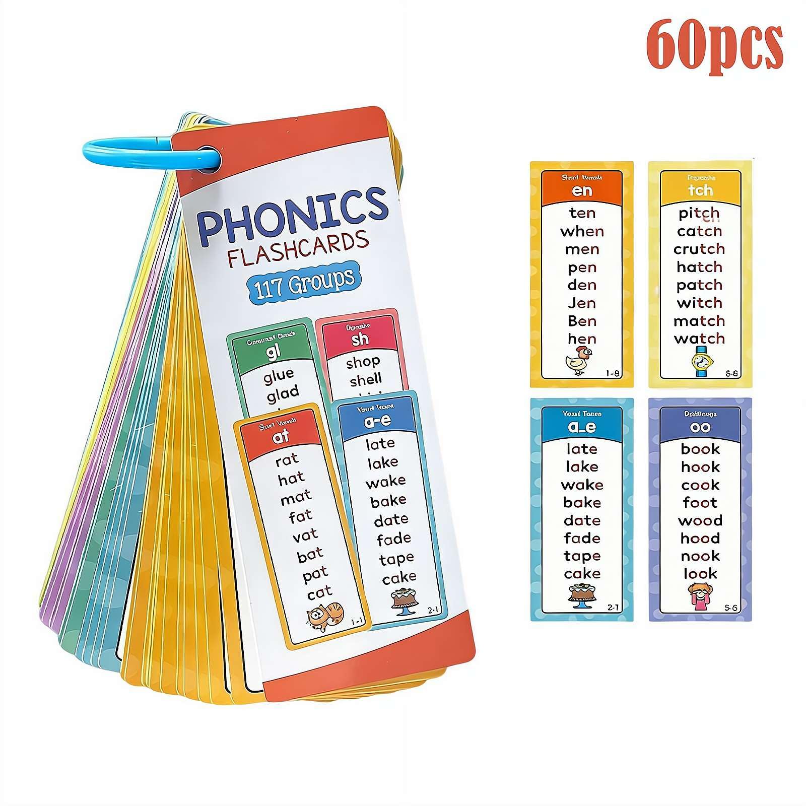 Amazon.com: Phonics Word Cards 117 Sound Groups 900+ Rhyming Words